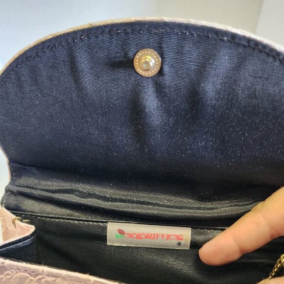 Vintage Coloriffics 8.5D Pink Lace Pump Heels Matching Clutch Purse Wedding - Picture 12 of 14